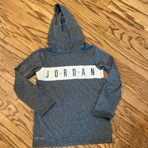 Nike Air Jordan Dri-Fit Pullover Hoodie Long Sleeve Black/White Youth Size Small